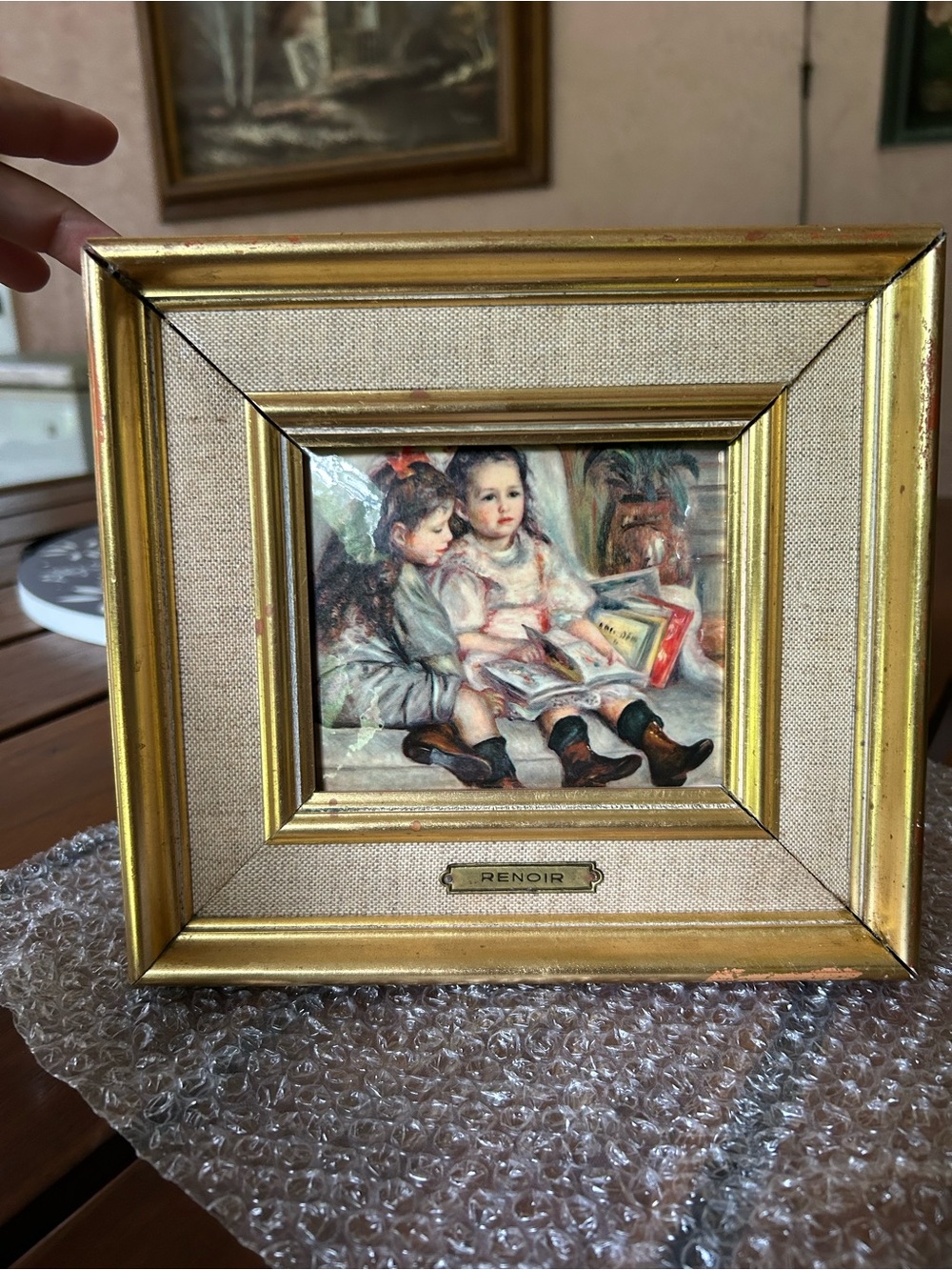 Renoir Gold Picture Frame with Cream Mat Accent